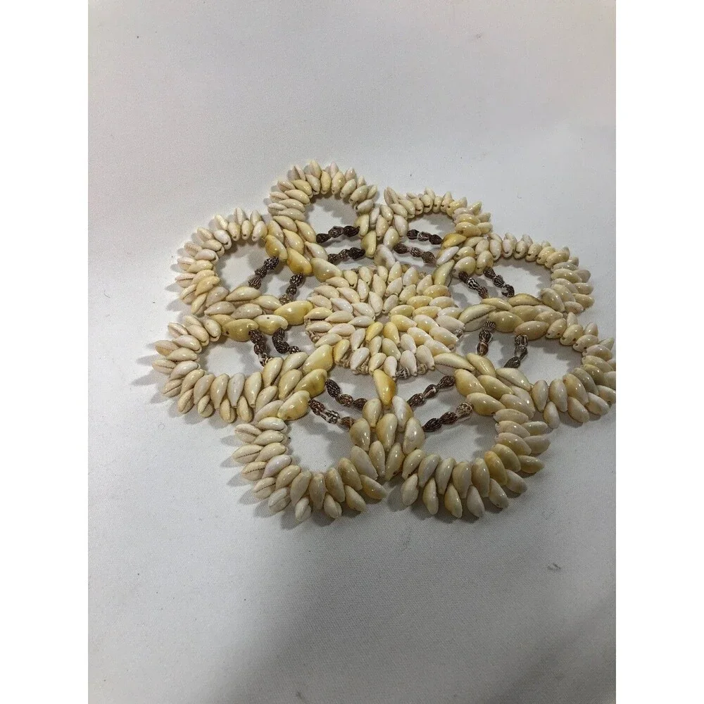 Vintage Glossy Conch Sea Shell Trivets 9 1/2